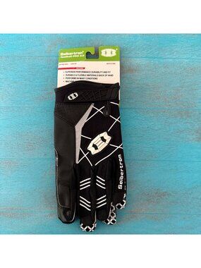 Seibertron Football Pro 3.0 Super Grip Gloves Black & White Sz L NEW